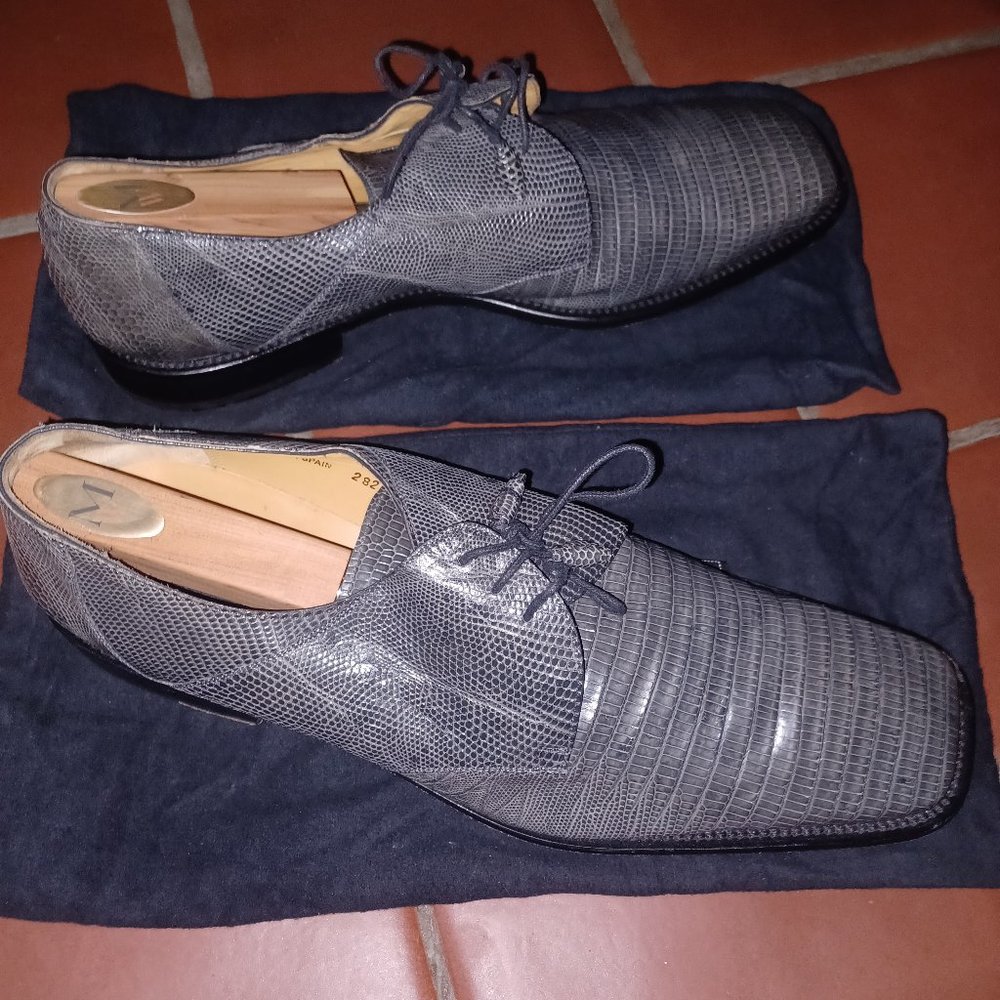 Mezlan Platinum Genuine Lizard Men's Oxford Size 15